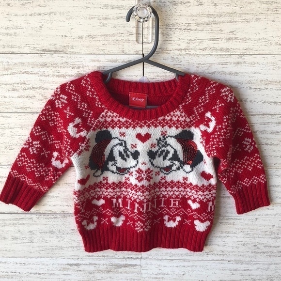 Mickey and Minnie Disney Christmas Sweater | SIZE 12M - Picture 1 of 5